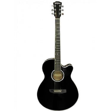 Guitarra Washburn Wa45cepakblk Electroacustica Negro Con Funda